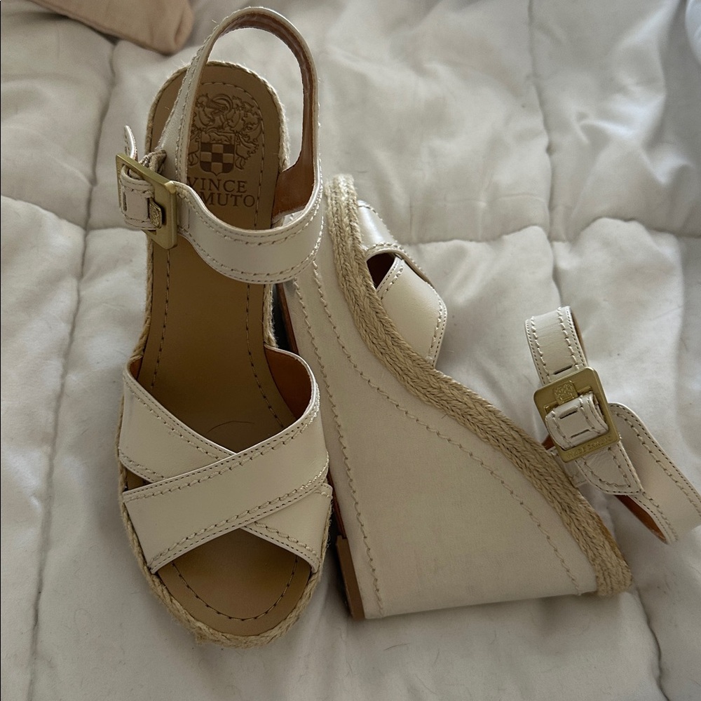 Vince Camuto Ivory Wedge Sandals